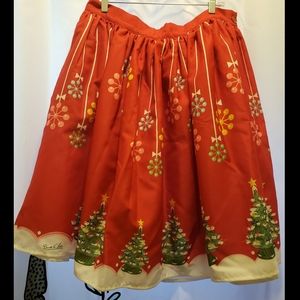 Kitschy Christmas Novelty Print Skirt